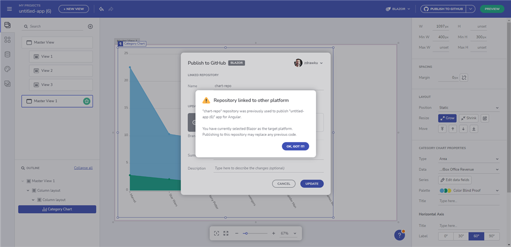 Integração do GitHub com App Builder