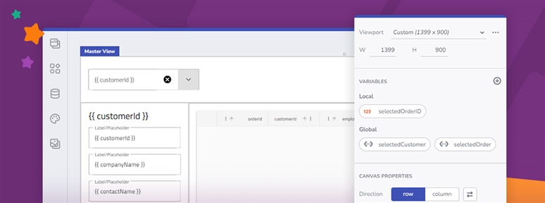 App Builder 릴리스: 변수 및 이벤트를 사용하는 마스터-디테일 스타일 앱
