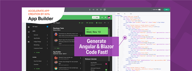 App Builder Release with Blazor Server Code Generation and New Components