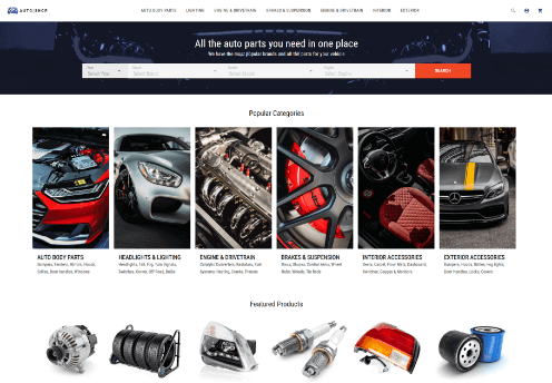 Tienda de automóviles de comercio electrónico