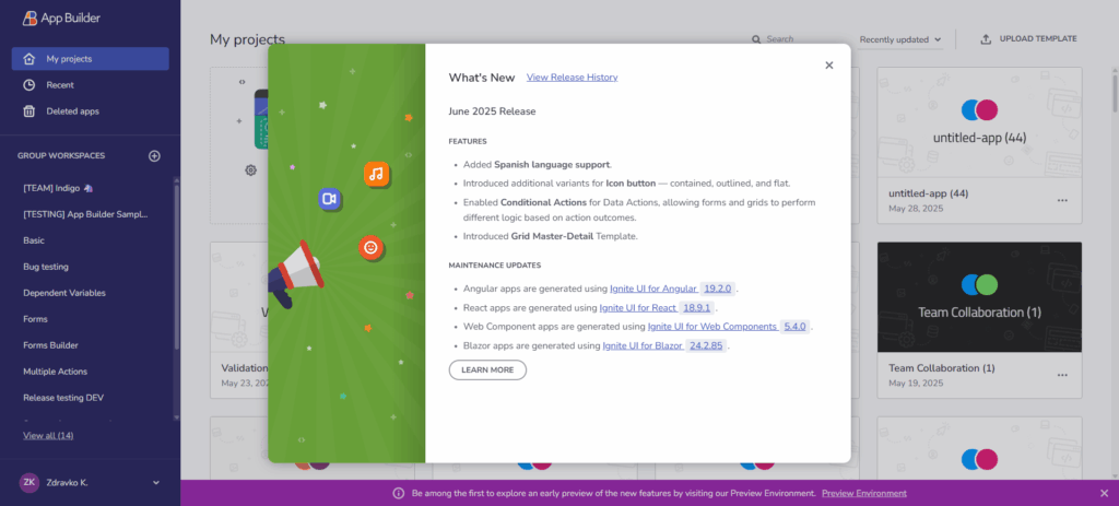 App Builder June Release: Conditional Data Actions, Grid Master-Detail, Spanish Localization & More App Builder June Release: Conditional Data Actions, Grid Master-Detail, Spanish Localization & More