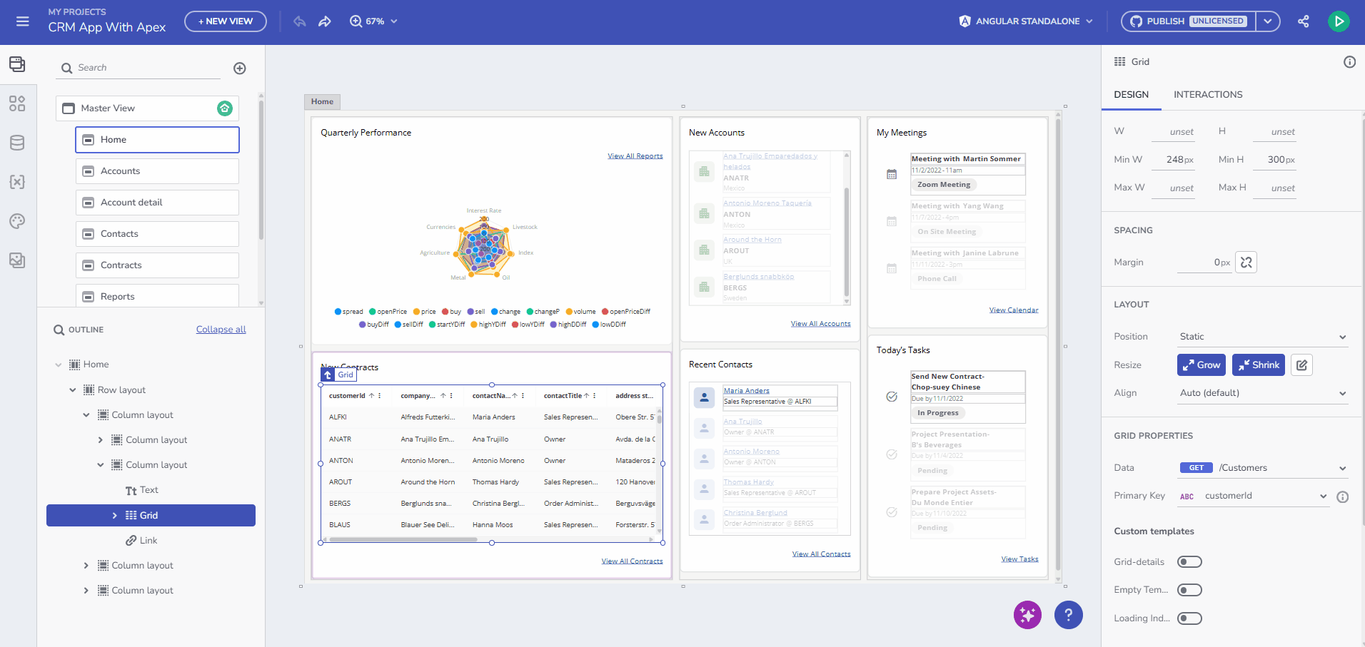 What’s New: App Builder with Smarter AI Features, ApexCharts, Pivot Grid Enhancements, & More empty grid template