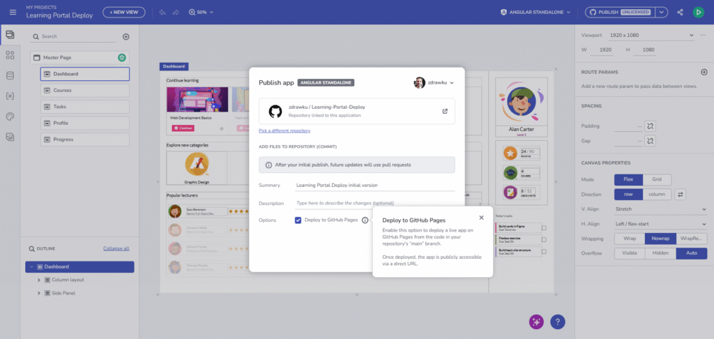 One-Click Deployment to GitHub Using App Builder One-Click Deployment to GitHub Using App Builder