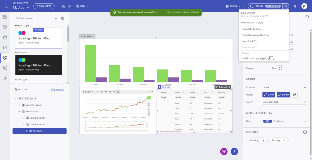 Manually saving a version