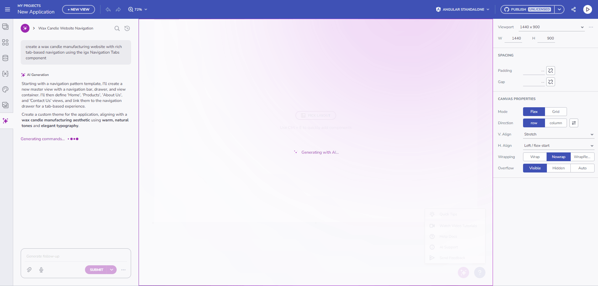 AI Loading screen experience